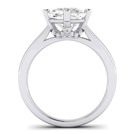 Gardenia Diamond Matching Band Only (does Not Include Engagement Ring) For Ring With Cushion Center whitegold