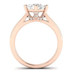 Gardenia Diamond Matching Band Only ( Engagement Ring Not Included)  For Ring With Oval Center rosegold