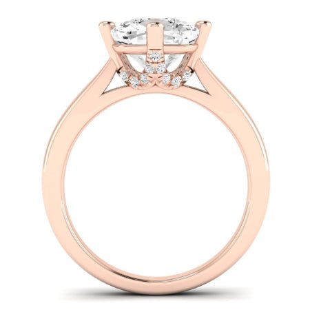 Gardenia Moissanite Matching Band Only (does Not Include Engagement Ring) For Ring With Cushion Center rosegold