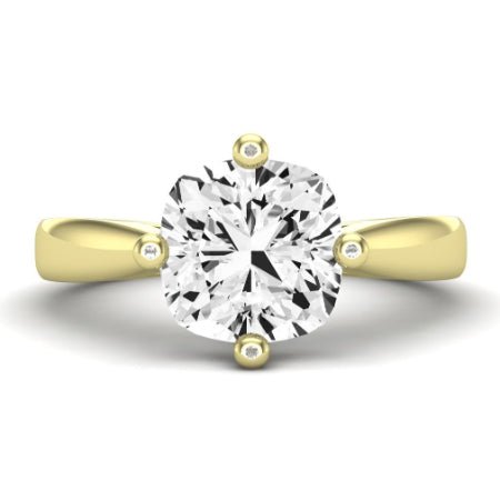 Gardenia Moissanite Matching Band Only (does Not Include Engagement Ring) For Ring With Cushion Center yellowgold