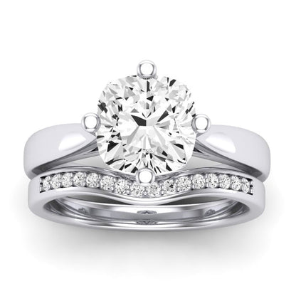 Gardenia Moissanite Matching Band Only (does Not Include Engagement Ring) For Ring With Cushion Center whitegold