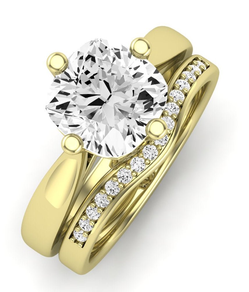 Gardenia Moissanite Matching Band Only (does Not Include Engagement Ring) For Ring With Cushion Center yellowgold