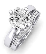 Gardenia Moissanite Matching Band Only (does Not Include Engagement Ring) For Ring With Cushion Center whitegold