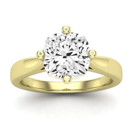 Gardenia Moissanite Matching Band Only (does Not Include Engagement Ring) For Ring With Cushion Center yellowgold