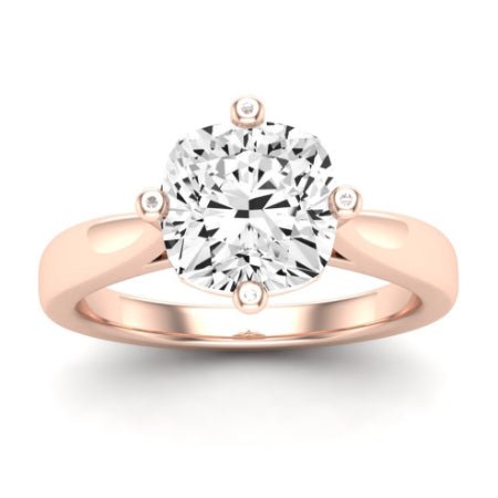 Gardenia Moissanite Matching Band Only (does Not Include Engagement Ring) For Ring With Cushion Center rosegold