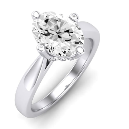 Gardenia Moissanite Matching Band Only ( Engagement Ring Not Included)  For Ring With Oval Center whitegold