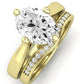 Gardenia Moissanite Matching Band Only ( Engagement Ring Not Included)  For Ring With Oval Center yellowgold