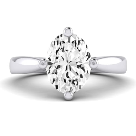 Gardenia Moissanite Matching Band Only ( Engagement Ring Not Included)  For Ring With Oval Center whitegold