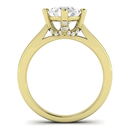 Gardenia Moissanite Matching Band Only ( Engagement Ring Not Included)  For Ring With Oval Center yellowgold