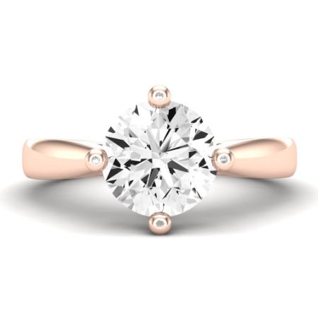 Gardenia Moissanite Matching Band Only (does Not Include Engagement Ring) For Ring With Round Center rosegold