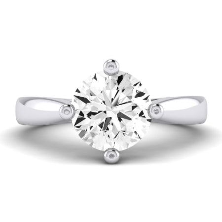 Gardenia Moissanite Matching Band Only (does Not Include Engagement Ring) For Ring With Round Center whitegold