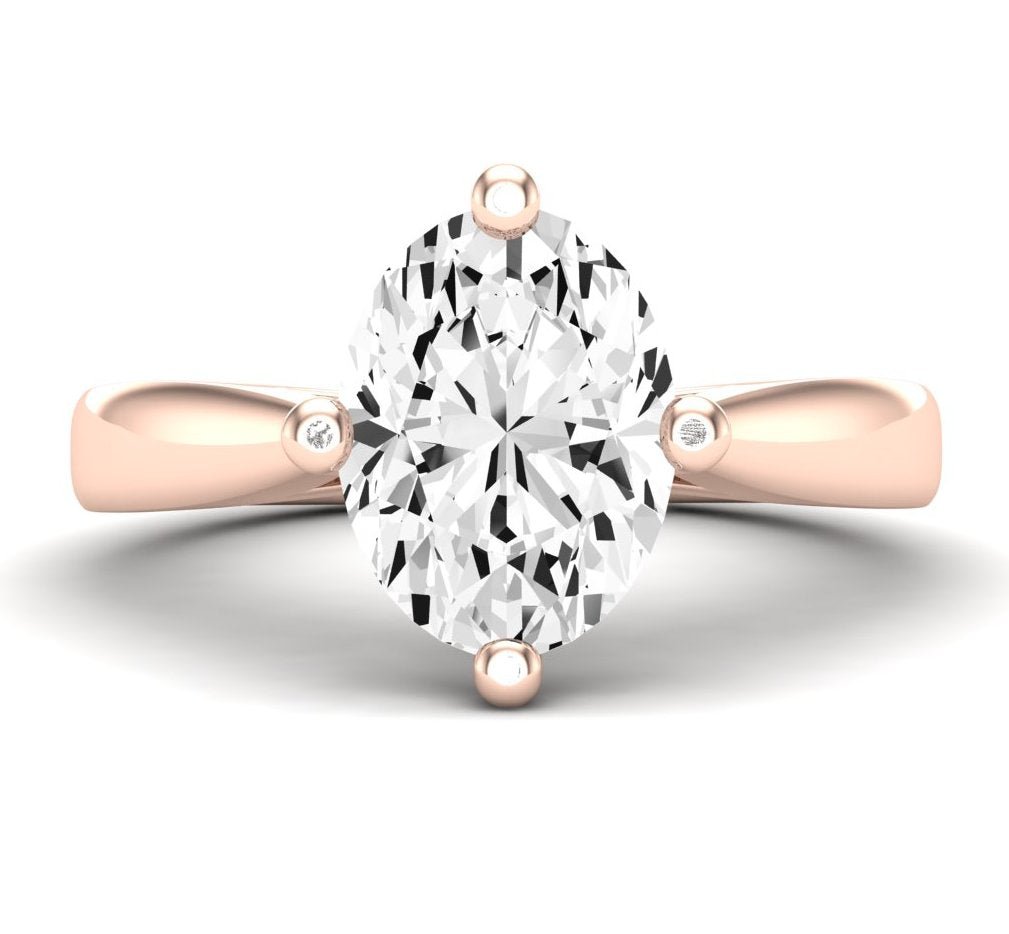 Gardenia Oval Diamond Engagement Ring (Lab Grown Igi Cert) rosegold