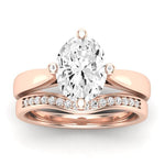 Gardenia Oval Moissanite Bridal Set rosegold