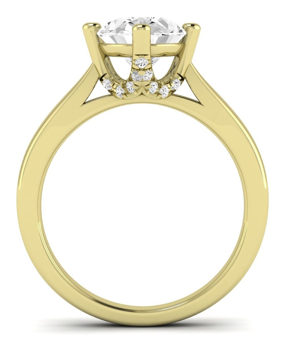 Gardenia Oval Moissanite Engagement Ring yellowgold