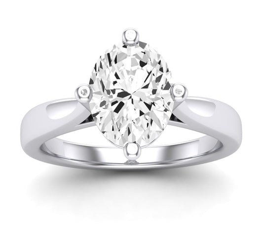 Gardenia Oval Moissanite Engagement Ring whitegold