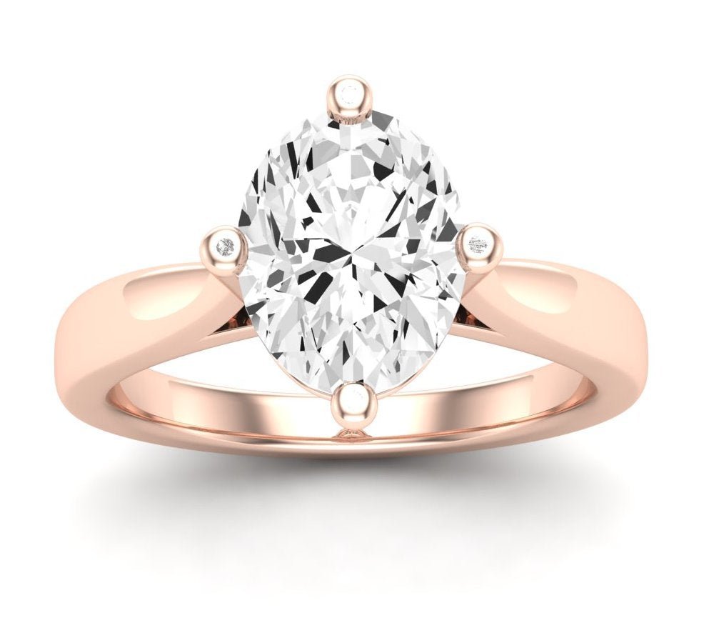 Gardenia Oval Moissanite Engagement Ring rosegold