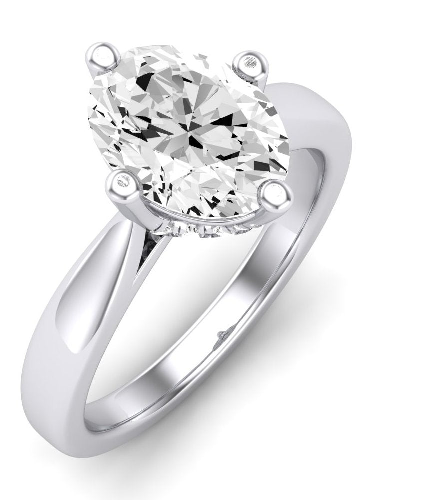 Gardenia Oval Moissanite Engagement Ring whitegold
