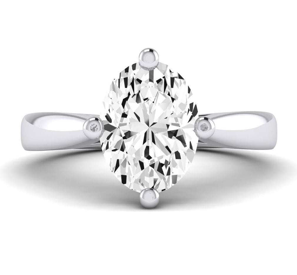Gardenia Oval Moissanite Engagement Ring whitegold