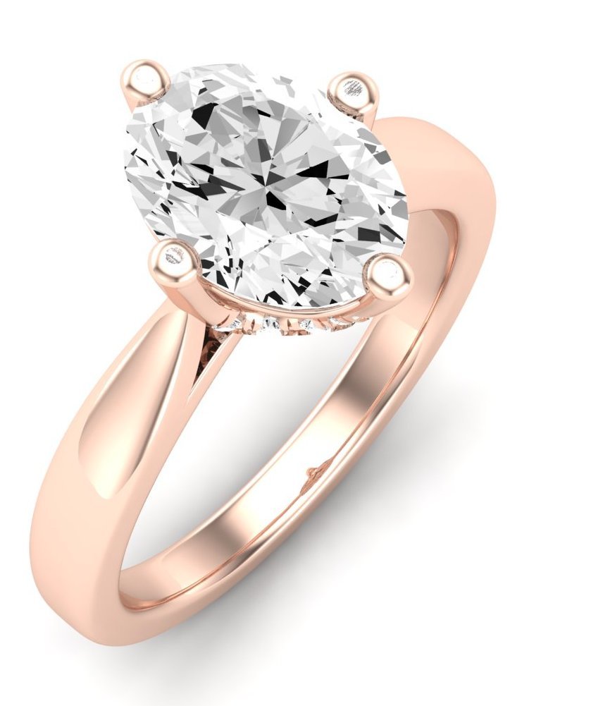 Gardenia Oval Moissanite Engagement Ring rosegold