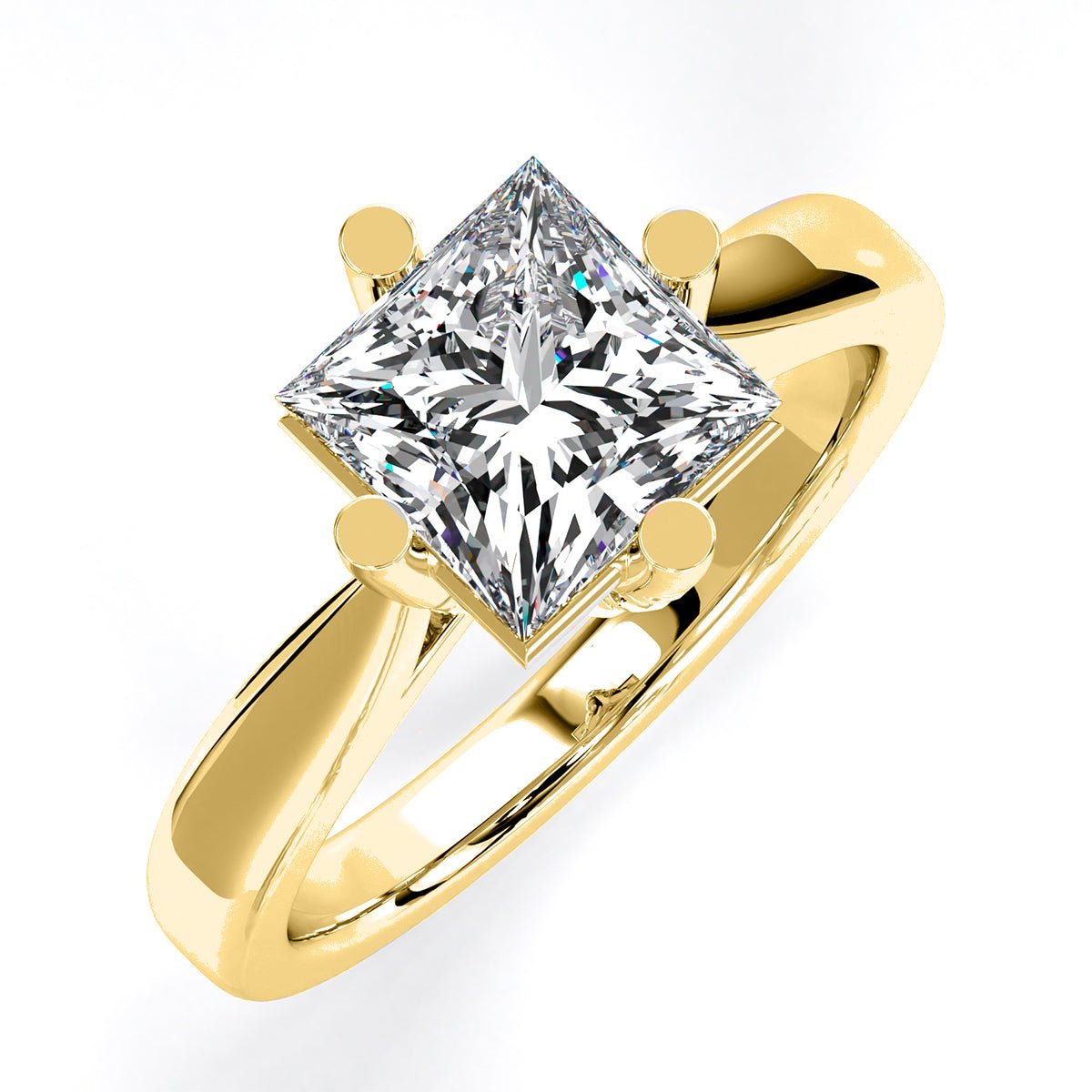 Gardenia Princess Moissanite Engagement Ring yellowgold
