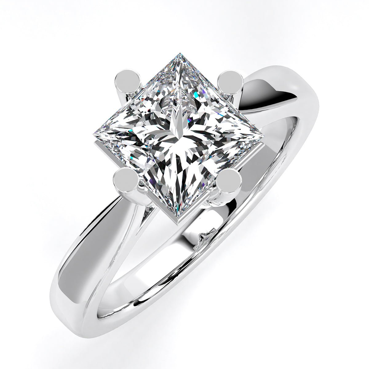 Gardenia Princess Moissanite Engagement Ring whitegold
