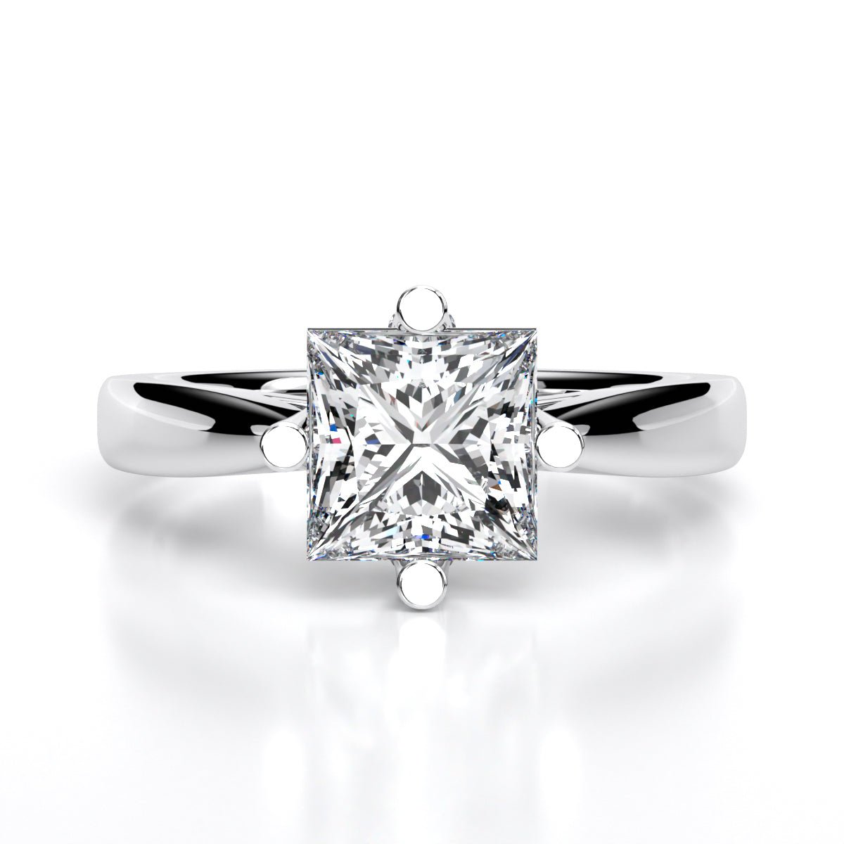 Gardenia Princess Moissanite Engagement Ring whitegold
