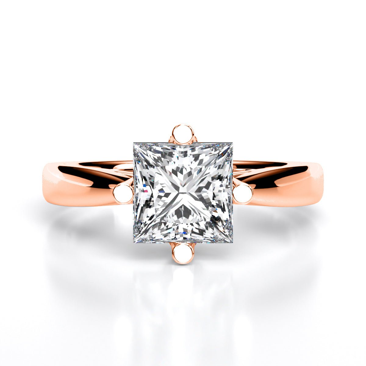 Gardenia Princess Moissanite Engagement Ring rosegold