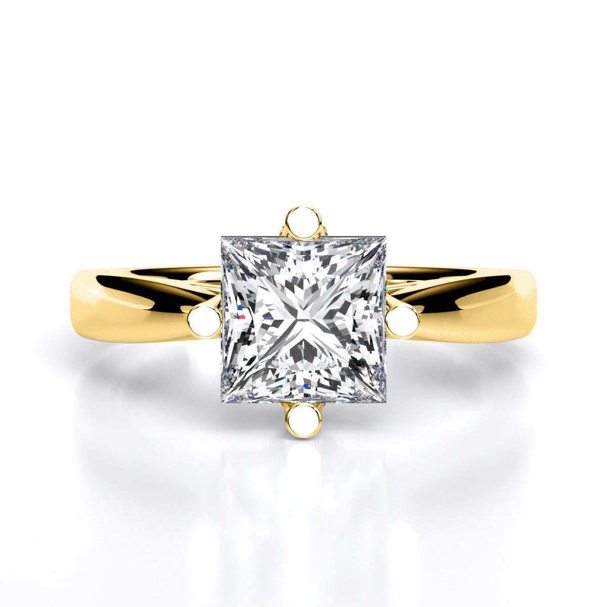 Gardenia Princess Moissanite Engagement Ring yellowgold