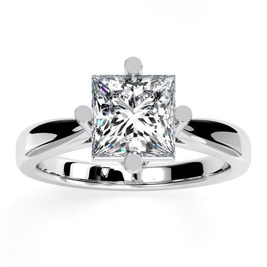 Gardenia Princess Moissanite Engagement Ring whitegold