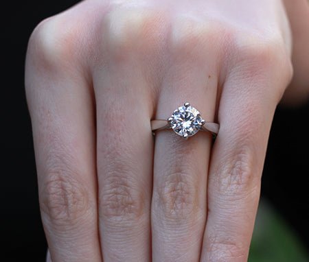 Gardenia Round Moissanite Engagement Ring whitegold