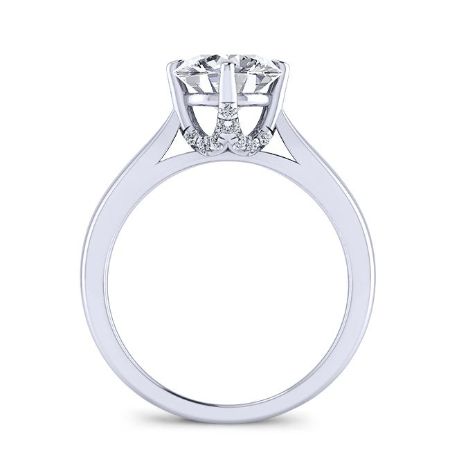 Gardenia Round Moissanite Engagement Ring whitegold