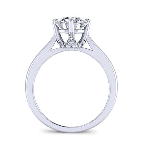 Gardenia Round Moissanite Engagement Ring whitegold
