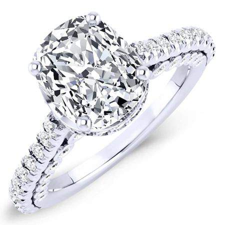 Garland Cushion Diamond Engagement Ring (Lab Grown Igi Cert) whitegold