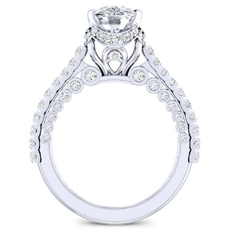 Garland Cushion Diamond Engagement Ring (Lab Grown Igi Cert) whitegold