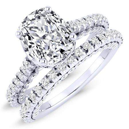 Garland Diamond Matching Band Only (engagement Ring Not Included) For Ring With Cushion Center whitegold