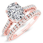 Garland Diamond Matching Band Only (engagement Ring Not Included) For Ring With Cushion Center rosegold