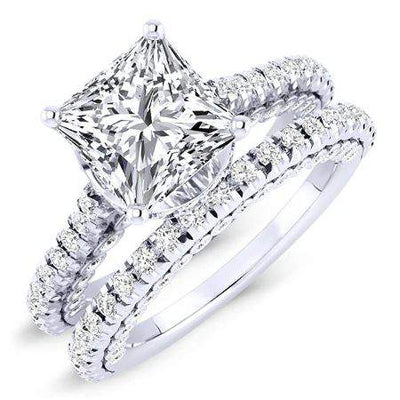 Garland Diamond Matching Band Only (engagement Ring Not Included) For Ring With Princess Center whitegold