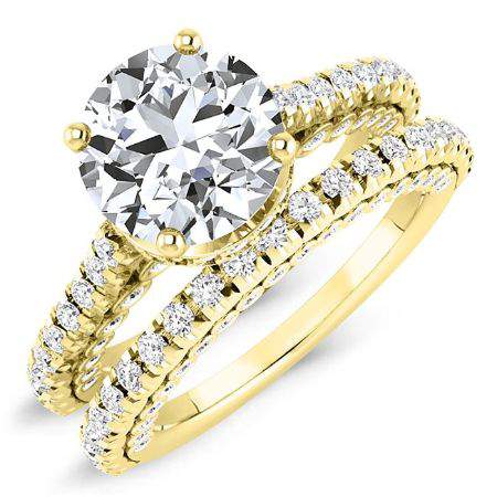 Garland Diamond Matching Band Only (engagement Ring Not Included) For Ring With Round Center yellowgold