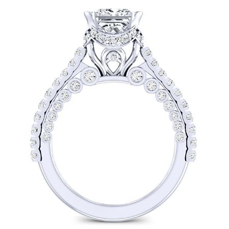 Garland Moissanite Matching Band Only (engagement Ring Not Included) For Ring With Princess Center whitegold