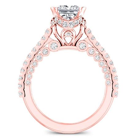 Garland Moissanite Matching Band Only (engagement Ring Not Included) For Ring With Princess Center rosegold