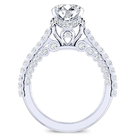 Garland Moissanite Matching Band Only (engagement Ring Not Included) For Ring With Round Center whitegold