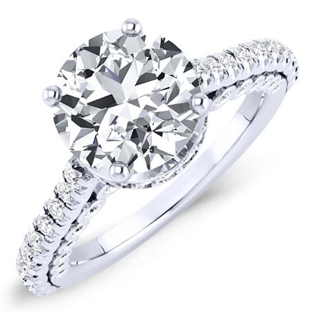 Garland Moissanite Matching Band Only (engagement Ring Not Included) For Ring With Round Center whitegold