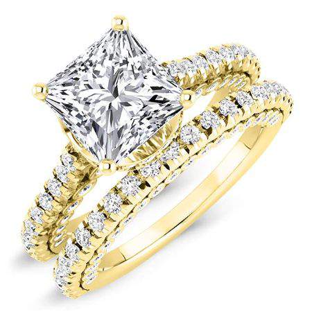 Garland Princess Moissanite Bridal Set yellowgold