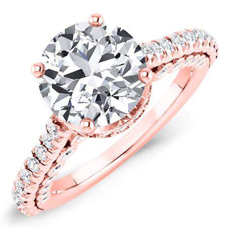 Garland Round Diamond Engagement Ring (Lab Grown Igi Cert) rosegold