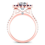 Gazania Cushion Moissanite Bridal Set rosegold