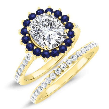 Gazania Cushion Moissanite Bridal Set yellowgold