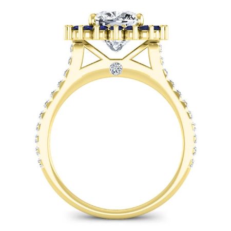 Gazania Cushion Moissanite Engagement Ring yellowgold