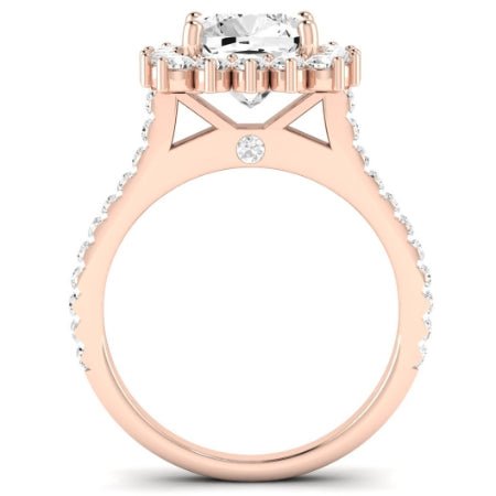 Gazania Diamond Matching Band Only (does Not Include Engagement Ring) For Ring With Cushion Center rosegold