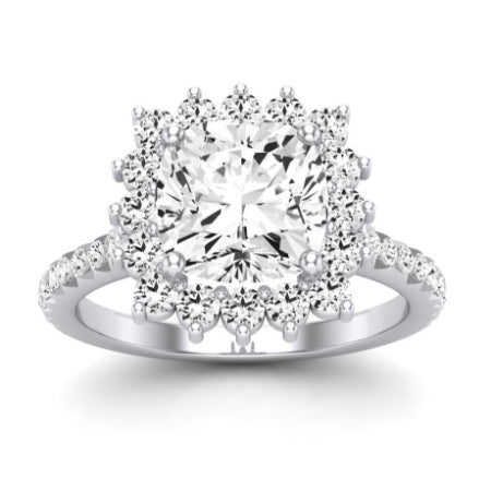 Gazania Diamond Matching Band Only (does Not Include Engagement Ring) For Ring With Cushion Center whitegold