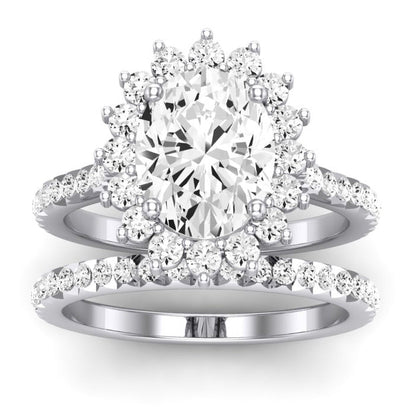 Gazania Diamond Matching Band Only (does Not Include Engagement Ring) For Ring With Oval Center whitegold